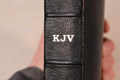 NEW Bible KJV Black Goatskin - "King Alfred"